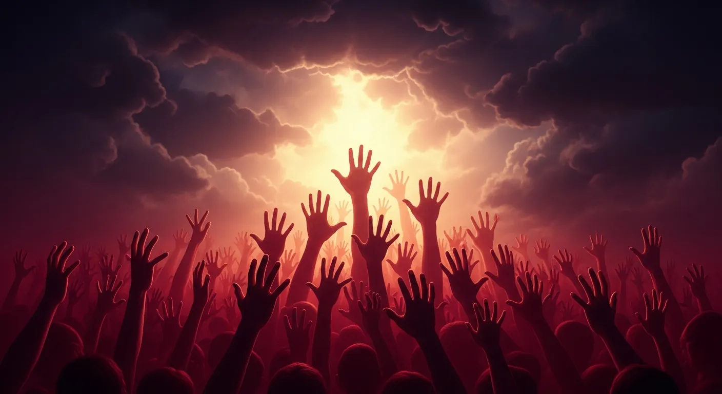 Hands reaching toward light representing hope and healing after spiritual abuse